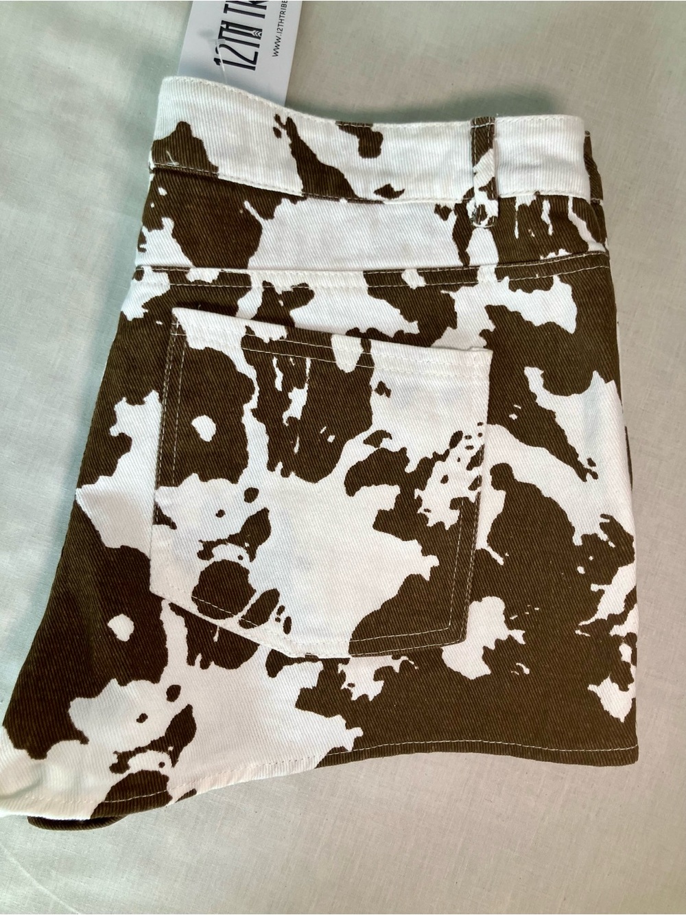 12th Tribe Dixie Cow Print Low Rise Hot Shorts Size M - Picture 8 of 10